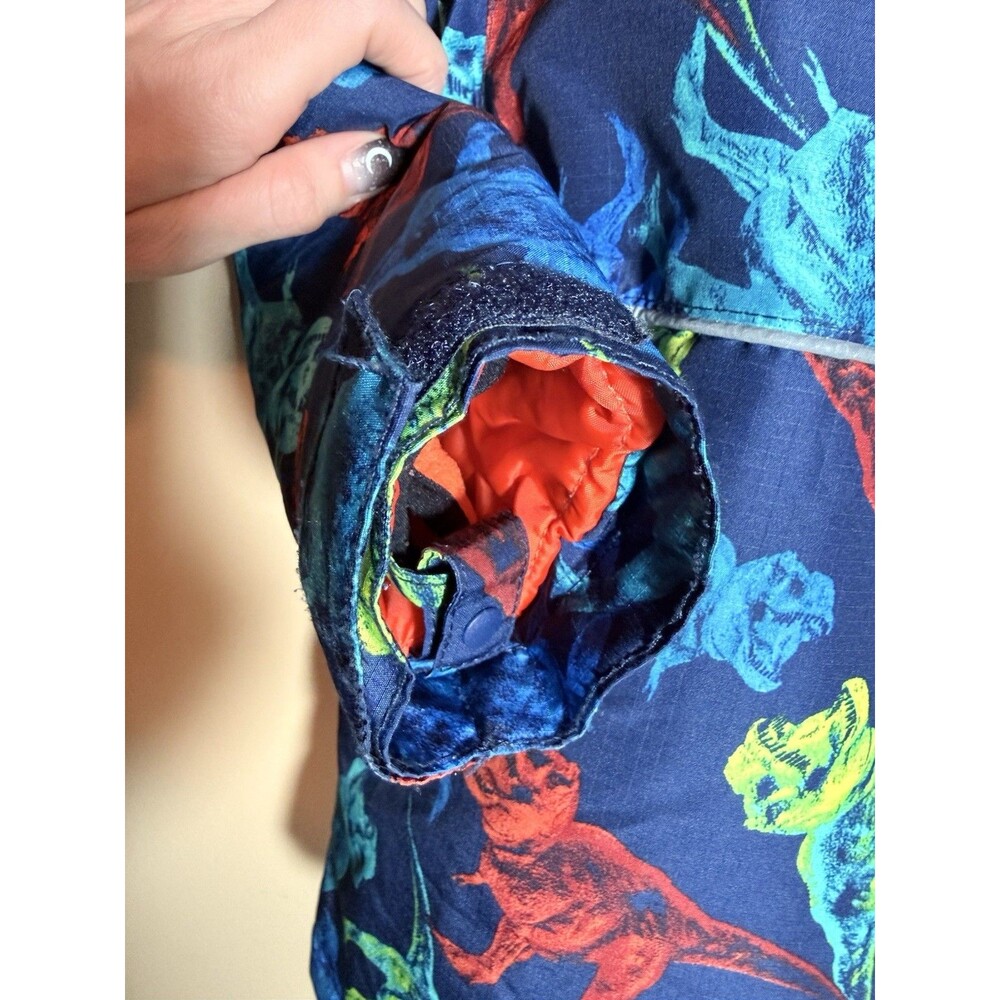 3T The Children's Place Blue Dinosaur Jacket & Matching Mittens Toddler Boys - Picture 12 of 16